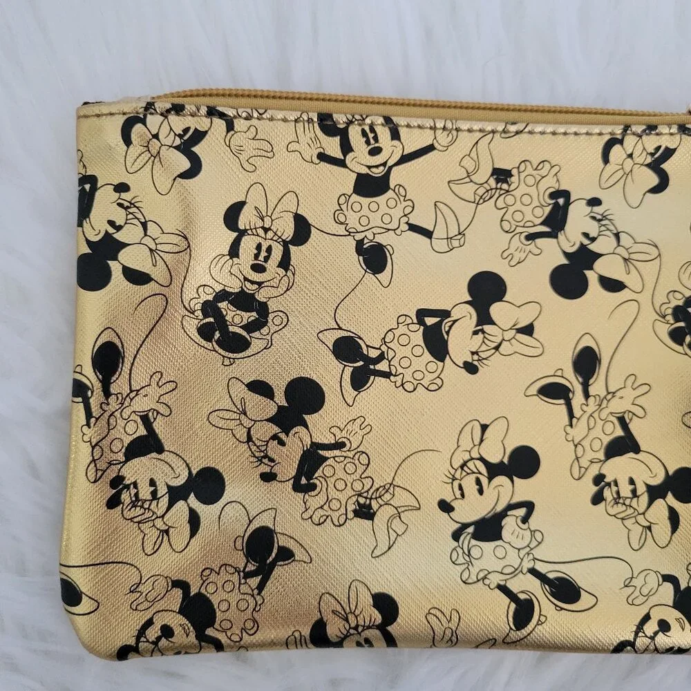Disney Minnie Mouse Gold Metallic Wristlet